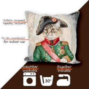 Kissenhülle Gobelin Kissen Jacquard Sofakissen Dekokissen mit & ohne Füllung 45x45cm Napoleon