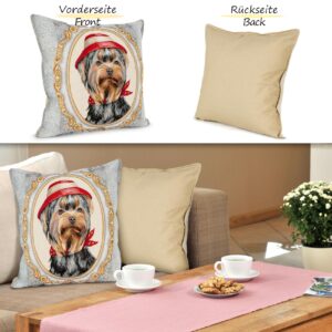 Kissenhülle Gobelin Kissen Jacquard Sofakissen Dekokissen mit & ohne Füllung 45x45cm Terrier