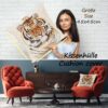 Kissenhülle Gobelin Kissen Jacquard Sofakissen Dekokissen mit & ohne Füllung 45x45cm Tiger