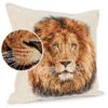Kissenhülle Gobelin Kissen Jacquard Sofakissen Dekokissen mit & ohne Füllung 45x45cm Löwe