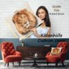 Kissenhülle Gobelin Kissen Jacquard Sofakissen Dekokissen mit & ohne Füllung 45x45cm Löwe
