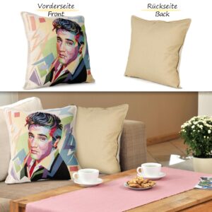 Gobelin Dekokissen Stars Zierkissen Sofakissen Kissenbezug mit & ohne Füllung 45x45cm Elvis Presley