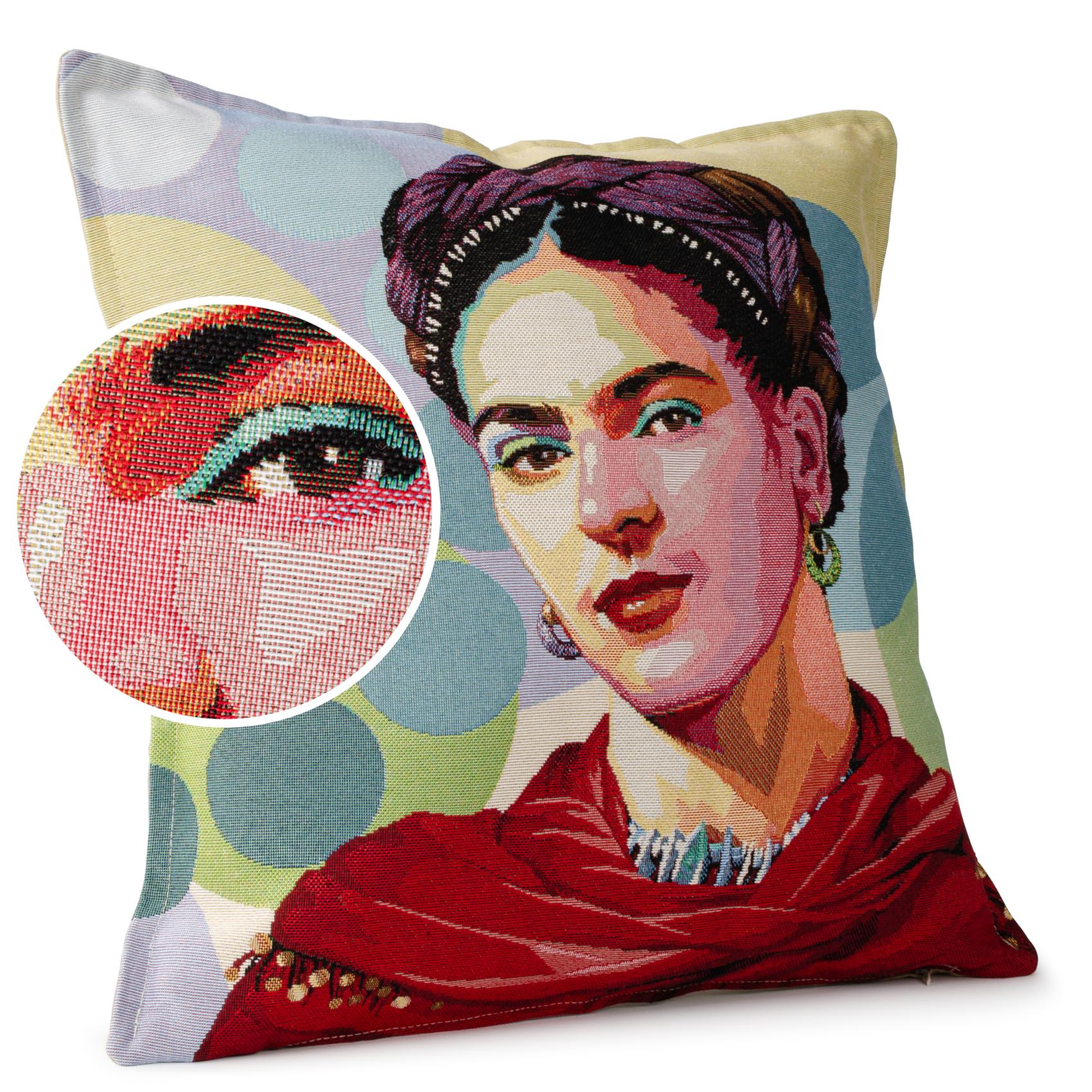 Gobelin Dekokissen Stars Zierkissen Sofakissen Kissenbezug mit & ohne Füllung 45x45cm Frida Kahlo – 45x45cm, ohne Füllung