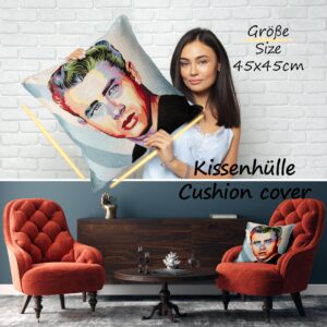 Gobelin Dekokissen Stars Zierkissen Sofakissen Kissenbezug mit & ohne Füllung 45x45cm James Dean