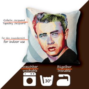 Gobelin Dekokissen Stars Zierkissen Sofakissen Kissenbezug mit & ohne Füllung 45x45cm James Dean