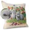 Gobelin Dekokissen Landhaus Vintage Sofakissen mit & ohne Füllung 45x45cm Kaninchen