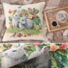 Gobelin Dekokissen Landhaus Vintage Sofakissen mit & ohne Füllung 45x45cm Kaninchen