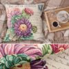 Gobelin Dekokissen Landhaus Vintage Sofakissen mit & ohne Füllung 45x45cm Blumen