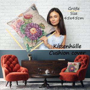 Gobelin Dekokissen Landhaus Vintage Sofakissen mit & ohne Füllung 45x45cm Blumen