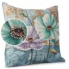 Gobelin Dekokissen Landhaus Vintage Sofakissen mit & ohne Füllung 45x45cm Lila Mohn