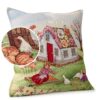 Gobelin Dekokissen Landhaus Vintage Sofakissen mit & ohne Füllung 45x45cm Lebkuchenhaus 