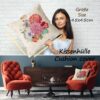 Gobelin Dekokissen Landhaus Vintage Sofakissen mit & ohne Füllung 45x45cm Blumenstrauß