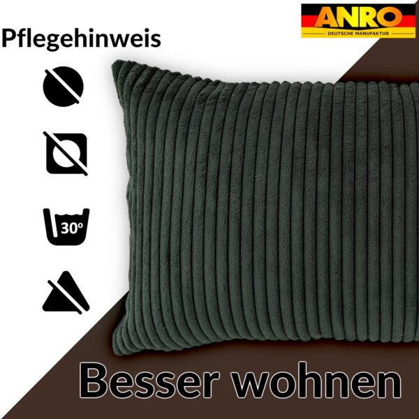 Cord Kissen Kissenbezug Sofakissen Cord Dekokissen Kissenhülle mit & ohne Füllung 4 Größen Grün – 30x50cm, ohne Füllung