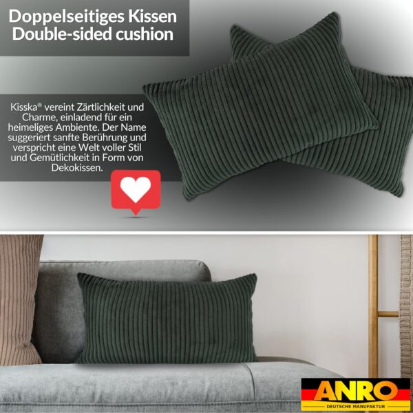 Cord Kissen Kissenbezug Sofakissen Cord Dekokissen Kissenhülle mit & ohne Füllung 4 Größen Grün – 30x50cm, ohne Füllung