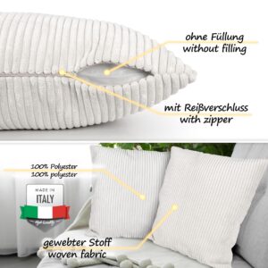 Cord Kissen Kissenbezug Sofakissen Cord Dekokissen Kissenhülle mit & ohne Füllung 4 Größen Weiß