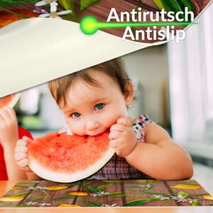 Tischset Platzsets Platzdeckchen abwaschbar Tischuntersetzer PVC hitzebeständig Zitrone Braun Grau 35x50cm