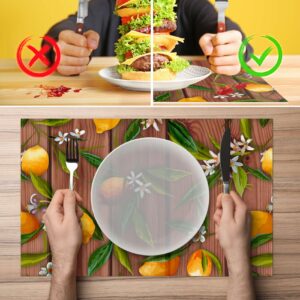 Tischset Platzsets Platzdeckchen abwaschbar Tischuntersetzer PVC hitzebeständig Zitrone Braun Grau 35x50cm