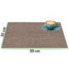 Tischset Platzsets Platzdeckchen abwaschbar Tischuntersetzer PVC hitzebeständig Uni Leinen Braun 35x50cm
