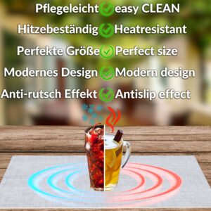 Tischset Platzsets Platzdeckchen abwaschbar Tischuntersetzer PVC hitzebeständig Uni Leinen light 35x50cm