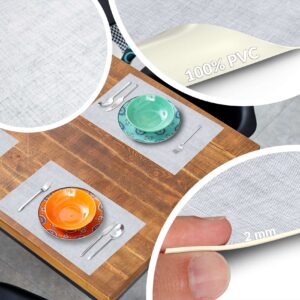Tischset Platzsets Platzdeckchen abwaschbar Tischuntersetzer PVC hitzebeständig Uni Leinen light 35x50cm