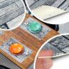 Tischset Platzsets Platzdeckchen abwaschbar Tischuntersetzer PVC hitzebeständig Whisky Wood Grau 35x50cm