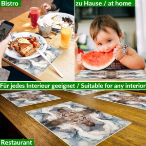 Platzset Platzdeckchen Tischset abwaschbar Tischmatte PVC Platzmatte Marmor Hell 30x45cm