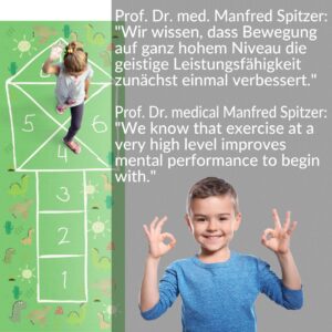 Spielmatte Teppich Läufer Flur Hüpfspiel Hüpfkästchen Spielteppich abwaschbar Briefhopse 75x194cm