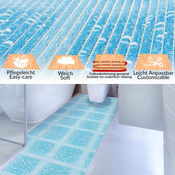 Weichschaummatte Badematte rutschfest Badvorleger Meterware Antirutschmatte Therme 65cm – 65x100cm