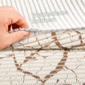 Weichschaummatte Badematte rutschfest Badvorleger Meterware Antirutschmatte MarmorMarmor Beige 130cm