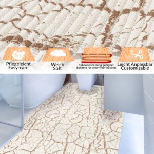 Weichschaummatte Badematte rutschfest Badvorleger Meterware Antirutschmatte MarmorMarmor Beige 130cm