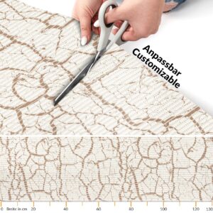 Weichschaummatte Badematte rutschfest Badvorleger Meterware Antirutschmatte MarmorMarmor Beige 130cm