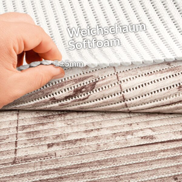 Weichschaummatte Badematte rutschfest Badvorleger Meterware Antirutschmatte Holz 130cm – 130x100cm