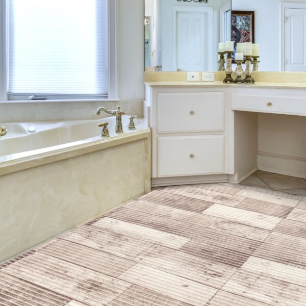 Weichschaummatte Badematte rutschfest Badvorleger Meterware Antirutschmatte Holz 130cm – 130x100cm
