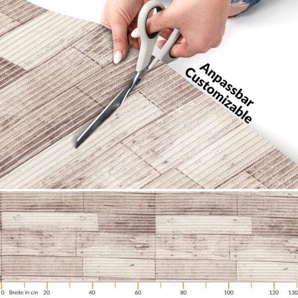 Weichschaummatte Badematte rutschfest Badvorleger Meterware Antirutschmatte Holz 130cm – 130x100cm