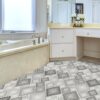 Weichschaummatte Badematte rutschfest Badvorleger Meterware Antirutschmatte Karo Grau 130cm