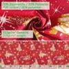 MRT68849_20 Stoff Tischdecke Textil Weihnachtstischdecke abwaschbar Tischtuch Baumwolle Polyester Christmas Rot – 90x130cm, Schnittkante