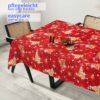 MRT68849_SQ_91 Stoff Tischdecke Textil Weihnachtstischdecke abwaschbar Tischtuch Baumwolle Polyester Christmas Rot – 90x130cm, Schnittkante