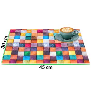 Tischset Platzsets Platzdeckchen abwaschbar Tischuntersetzer PVC hitzebeständig Mosaik 35x50cm