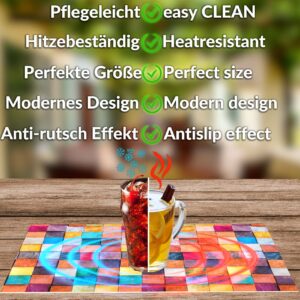 Tischset Platzsets Platzdeckchen abwaschbar Tischuntersetzer PVC hitzebeständig Mosaik 35x50cm