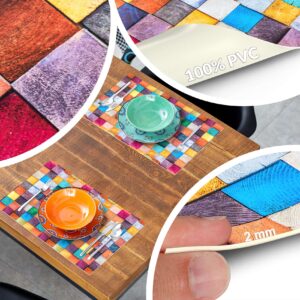 Tischset Platzsets Platzdeckchen abwaschbar Tischuntersetzer PVC hitzebeständig Mosaik 35x50cm
