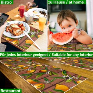 Tischset Platzsets Platzdeckchen abwaschbar Tischuntersetzer PVC hitzebeständig Zitrone Braun Grau 35x50cm