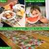Tischset Platzsets Platzdeckchen abwaschbar Tischuntersetzer PVC hitzebeständig Gartenerdbeeren Holz Grau 35x50cm