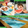 Tischset Platzsets Platzdeckchen abwaschbar Tischuntersetzer PVC hitzebeständig Marmor Blau 35x50cm