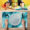Tischset Platzsets Platzdeckchen abwaschbar Tischuntersetzer PVC hitzebeständig Marmor Blau 35x50cm