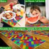 Tischset Platzsets Platzdeckchen abwaschbar Tischuntersetzer PVC hitzebeständig Bunte Bausteine 35x50cm