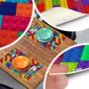 Tischset Platzsets Platzdeckchen abwaschbar Tischuntersetzer PVC hitzebeständig Bunte Bausteine 35x50cm