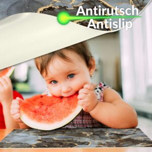 Tischset Platzsets Platzdeckchen abwaschbar Tischuntersetzer PVC hitzebeständig Marmor Dunkel 35x50cm