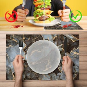 Tischset Platzsets Platzdeckchen abwaschbar Tischuntersetzer PVC hitzebeständig Marmor Dunkel 35x50cm