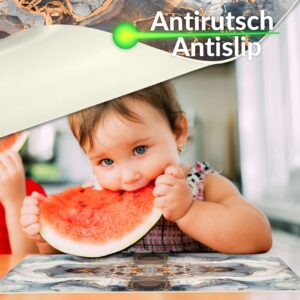 Tischset Platzsets Platzdeckchen abwaschbar Tischuntersetzer PVC hitzebeständig Marmor Hell 35x50cm
