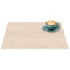 Tischset Platzsets Platzdeckchen abwaschbar Tischuntersetzer PVC hitzebeständig Uni Leinen Beige 35x50cm